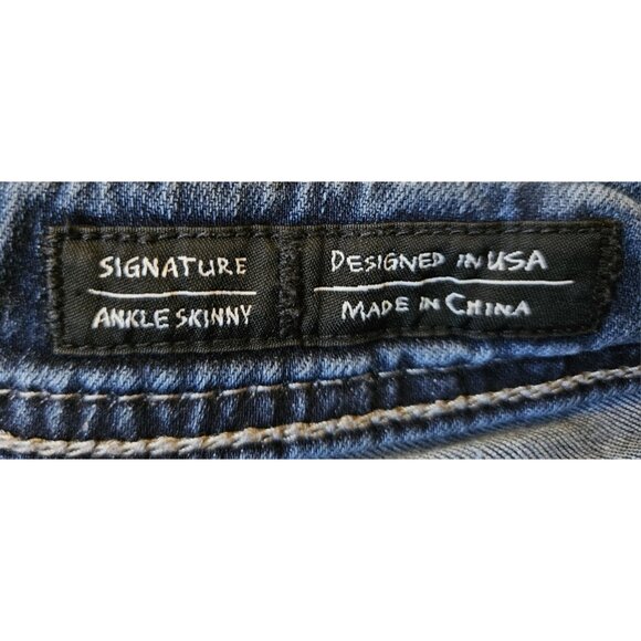 Miss Me Jeans Size 26 Womens Signature Ankle Skinny Blue Denim Distressed - Picture 8 of 13